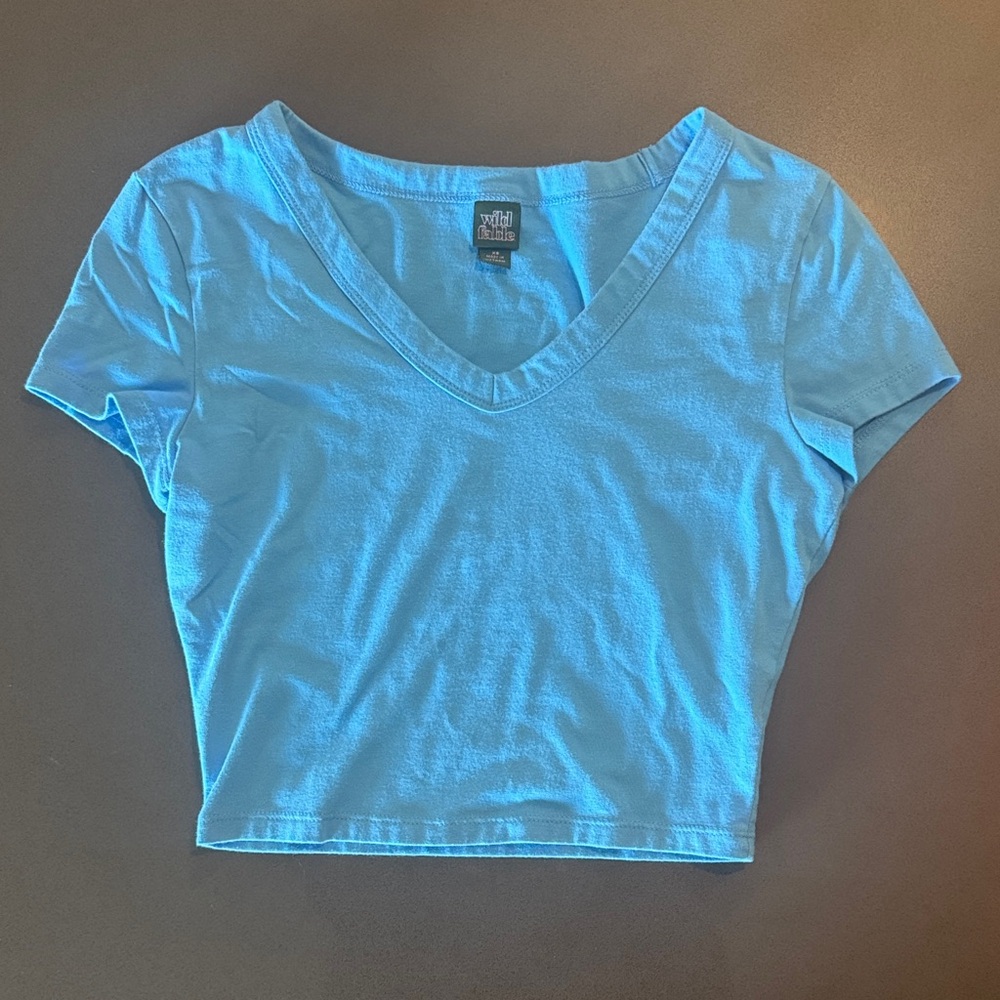 Wild fable blue xs v-neck crop top